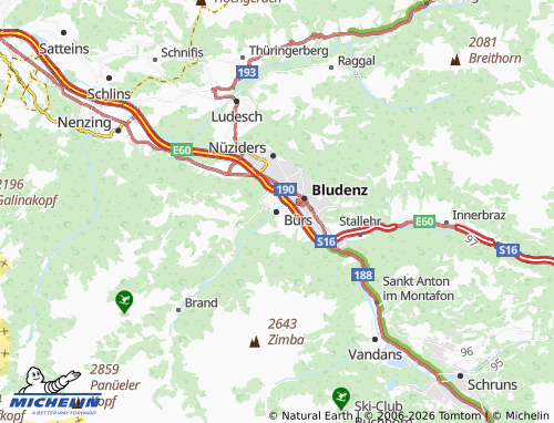 MICHELIN Bürs map - ViaMichelin
