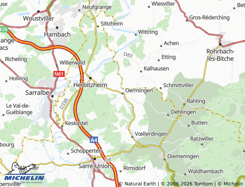 Mapa MICHELIN Oermingen - ViaMichelin