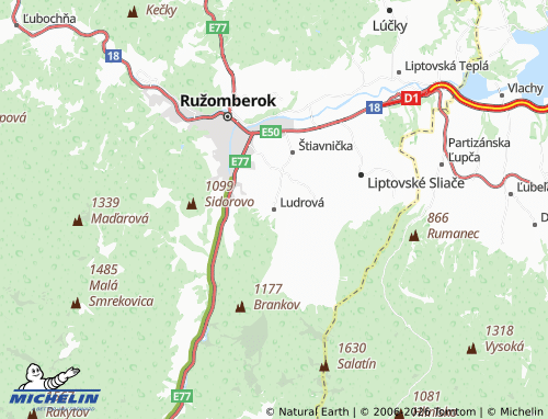 MICHELIN-Landkarte Ludrová - ViaMichelin