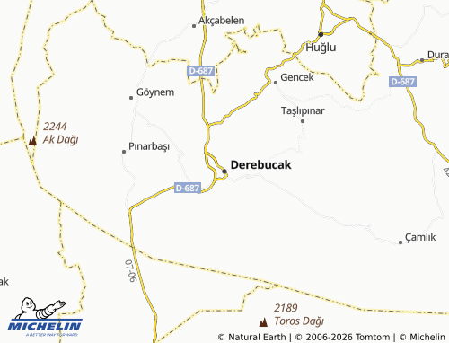MICHELIN Derebucak map - ViaMichelin