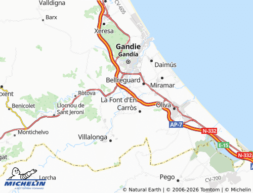 Mappa MICHELIN Beniarjó - ViaMichelin
