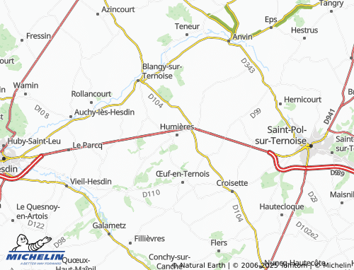 Carte MICHELIN Humières - ViaMichelin
