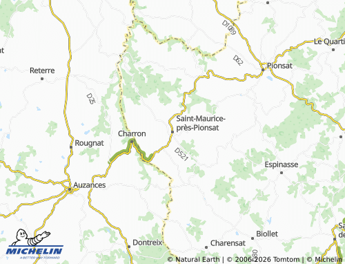 Mapa MICHELIN Saint-Maurice-près-Pionsat - ViaMichelin