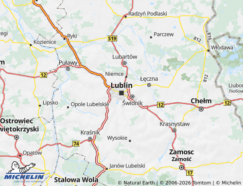 MICHELIN Lublin map - ViaMichelin