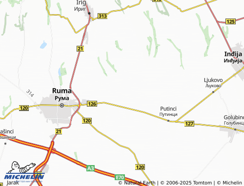MICHELIN Mali Radinci map - ViaMichelin