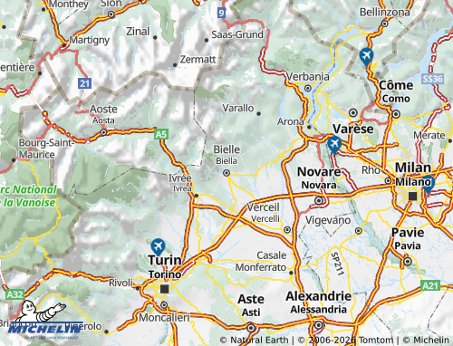 Mapa MICHELIN Biella - ViaMichelin