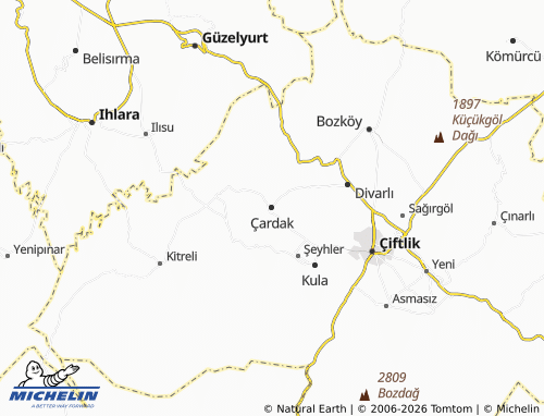 MICHELIN Çardak map - ViaMichelin