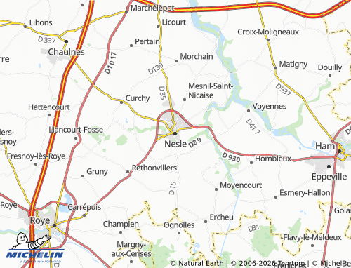 Mappa MICHELIN Nesle - ViaMichelin