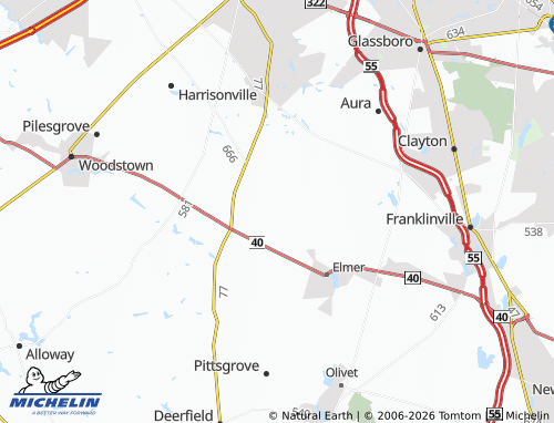 Carte MICHELIN Upper Pittsgrove - ViaMichelin