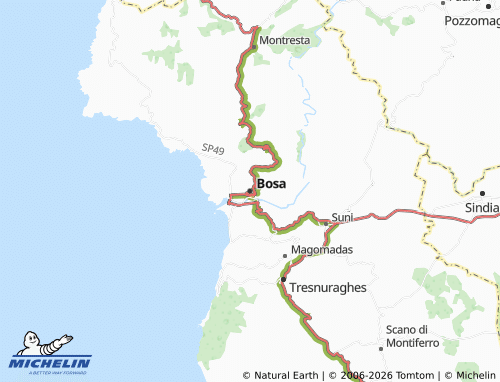 Carte MICHELIN Bosa - ViaMichelin