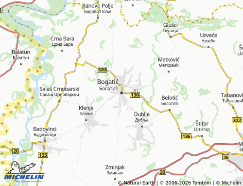 Carte MICHELIN Bogatić - ViaMichelin
