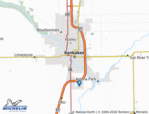 Mappa MICHELIN Kankakee - ViaMichelin