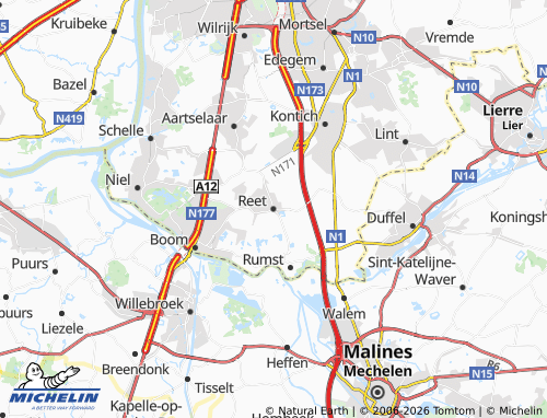 MICHELIN Reet map - ViaMichelin