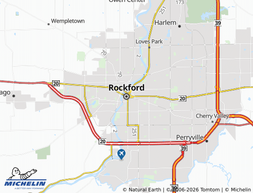 Mappa MICHELIN Rockford - ViaMichelin