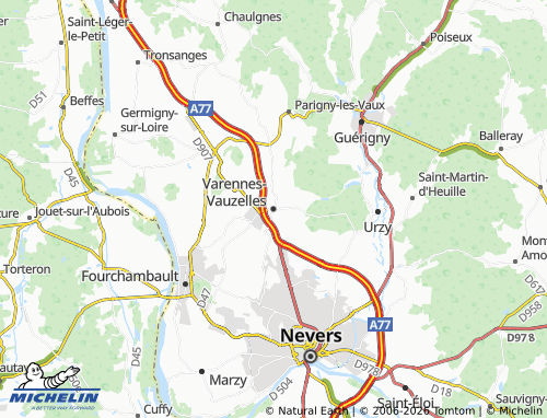 Carte MICHELIN Varennes-Vauzelles - ViaMichelin