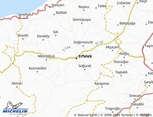 Mappa MICHELIN Erfelek - ViaMichelin