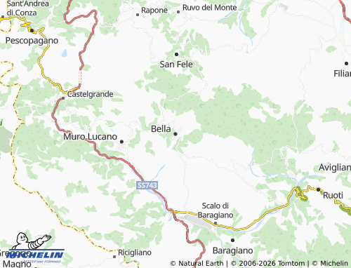 Mappa MICHELIN Bella - ViaMichelin