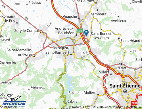 Carte MICHELIN Saint-Just-Saint-Rambert - ViaMichelin
