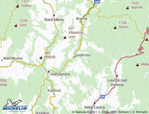 Kaart MICHELIN Jindřichov - ViaMichelin