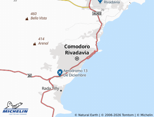 Mappa MICHELIN Comodoro Rivadavia - ViaMichelin