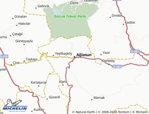 MICHELIN Ağlasun map - ViaMichelin