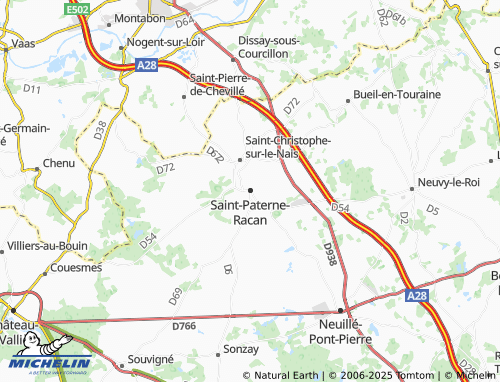 MICHELIN Saint-Paterne-Racan map - ViaMichelin