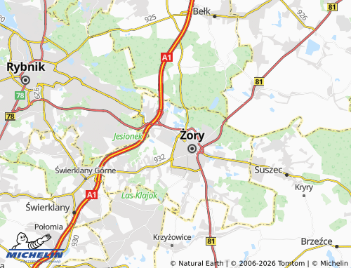 MICHELIN Zachód map - ViaMichelin