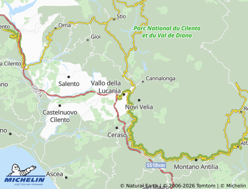 Mappa MICHELIN Vallo della Lucania - ViaMichelin