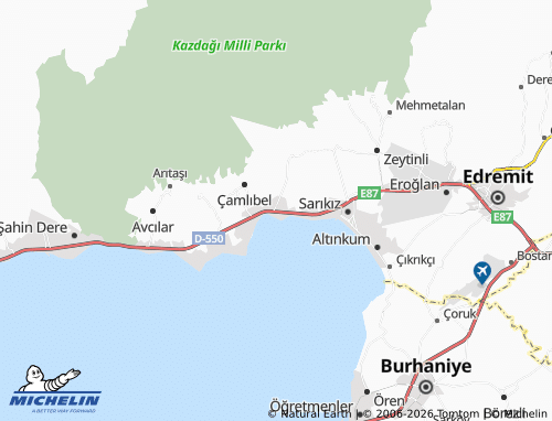 MICHELIN Güre map - ViaMichelin