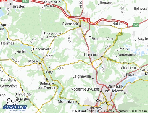 MICHELIN Cambronne-lès-Clermont map - ViaMichelin