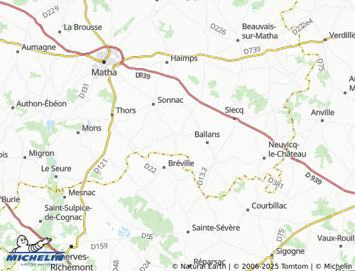 Carte MICHELIN Brie-sous-Matha - ViaMichelin