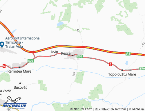 MICHELIN Reșca map - ViaMichelin
