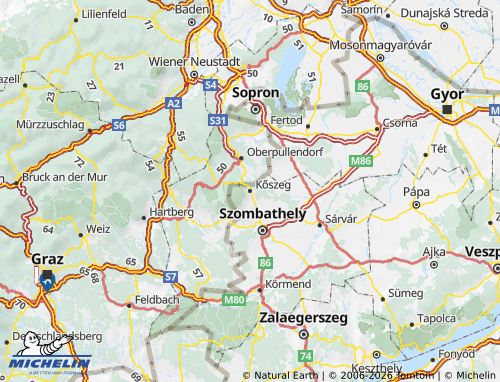 Carte MICHELIN Kőszegi járás - ViaMichelin