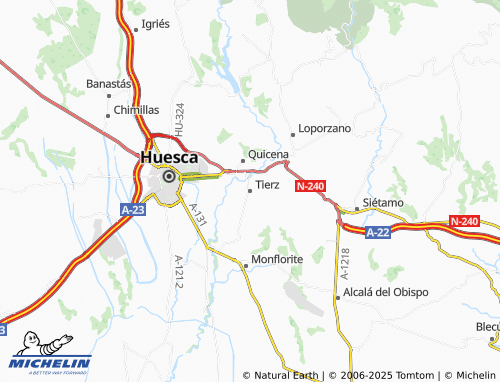 MICHELIN Tierz map - ViaMichelin