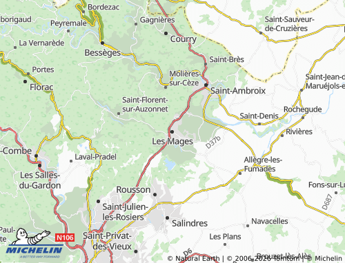 Mappa MICHELIN Les Mages - ViaMichelin