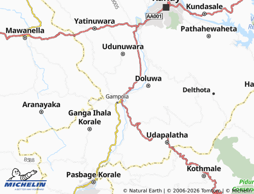 MICHELIN Atuwewatta map - ViaMichelin