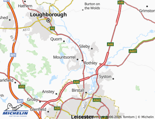 Carte MICHELIN Mountsorrel - ViaMichelin