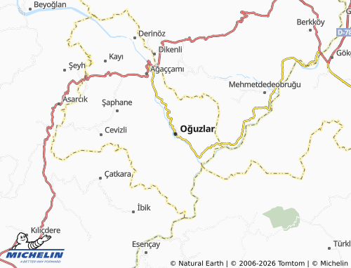 MICHELIN Oğuzlar map - ViaMichelin