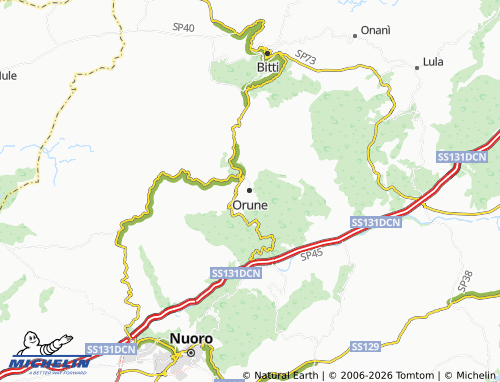 MICHELIN Orune map - ViaMichelin