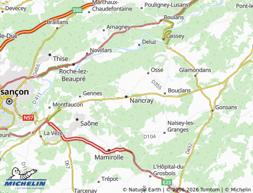 MICHELIN Nancray map - ViaMichelin