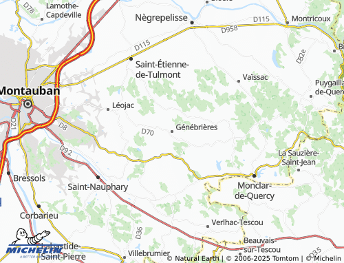MICHELIN Génébrières map - ViaMichelin