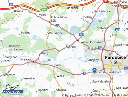 Mapa MICHELIN Živanice - ViaMichelin