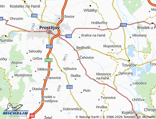 Kaart MICHELIN Čehovice - ViaMichelin