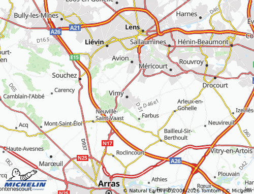 MICHELIN Vimy map - ViaMichelin