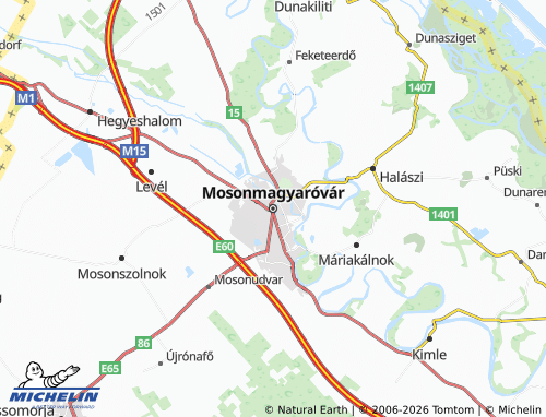 MICHELIN-Landkarte Mosonmagyaróvár - ViaMichelin