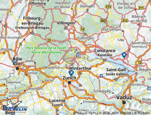 Mappa MICHELIN Sciaffusa - ViaMichelin