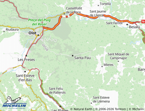Mappa MICHELIN Santa Pau - ViaMichelin