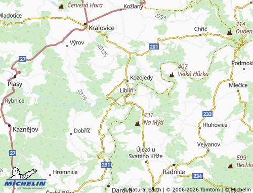 Kaart MICHELIN Liblín - ViaMichelin