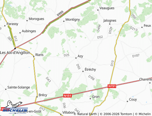 Carte MICHELIN Azy - ViaMichelin