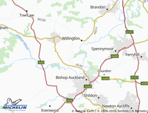 Carte MICHELIN Hunwick - ViaMichelin